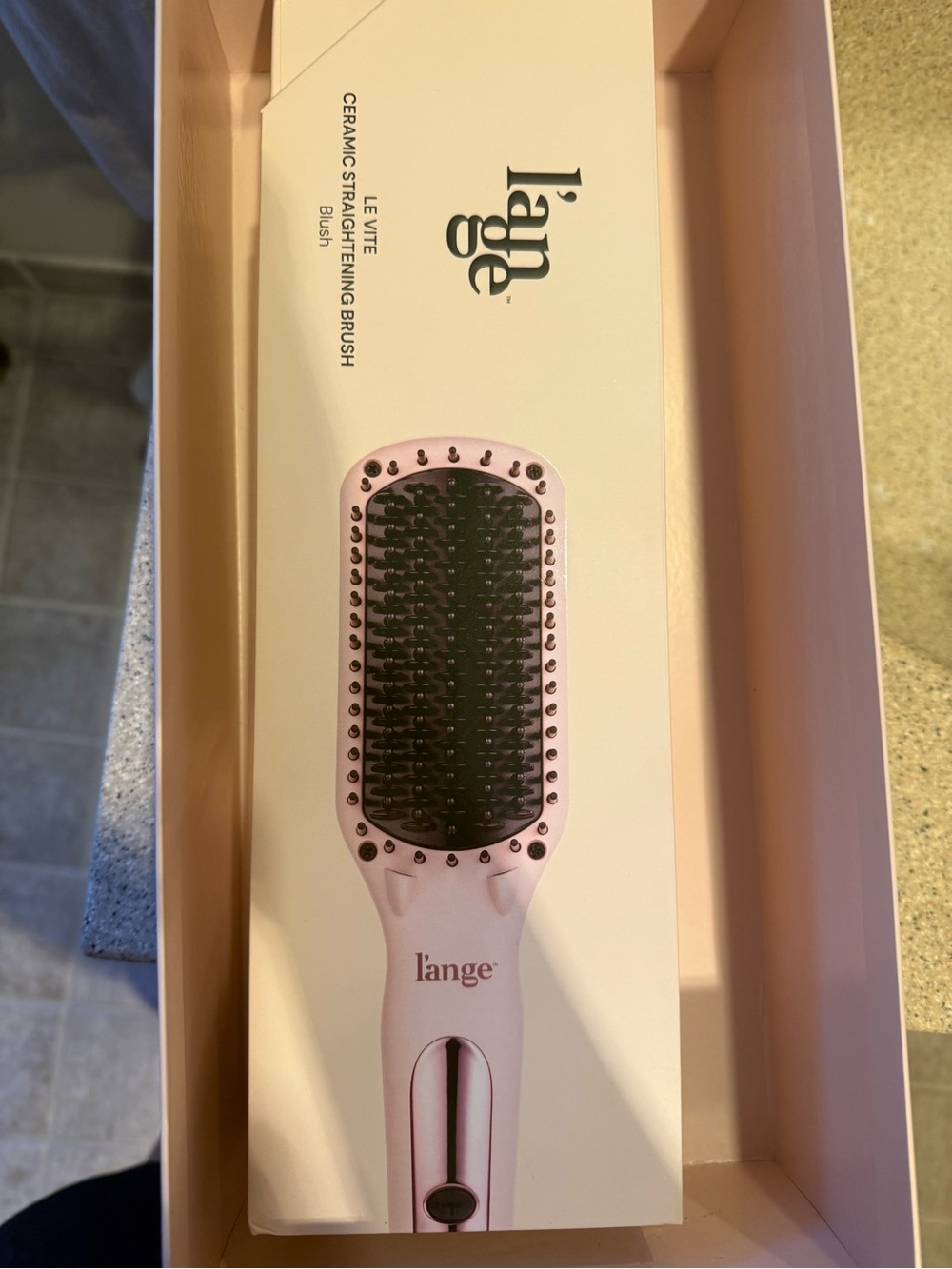 Lange Le Vite Ceramic Straightening Brush - Blush Pink